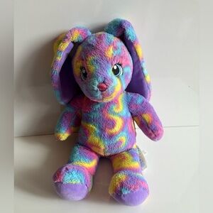 Build A Bear Spring Splash Swirl Bunny Rabbit Plush Purple Pastel 17” Clean EUC